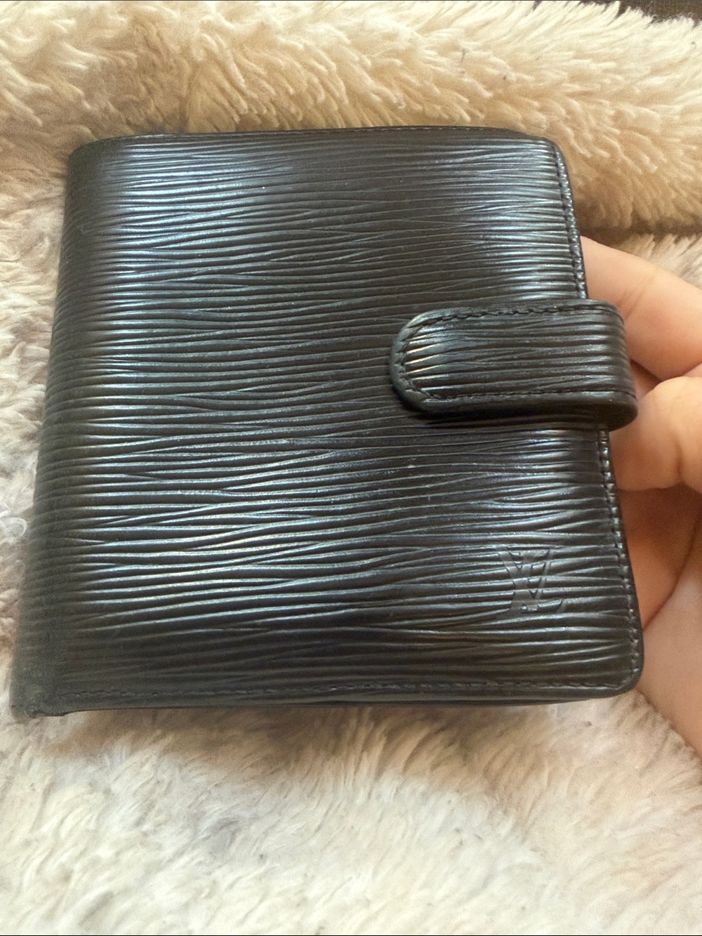 Louis Vuitton Black Epi Leather Snap Wallet